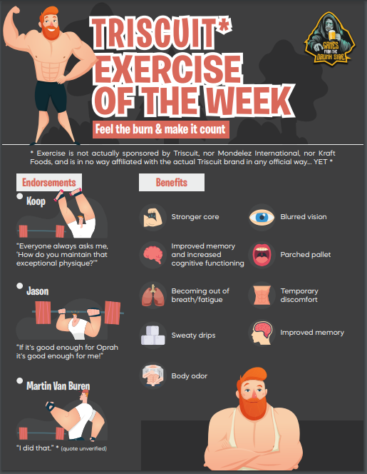 Page 1 of GFtDS Triscuit Exercise of the Week Pamphlet